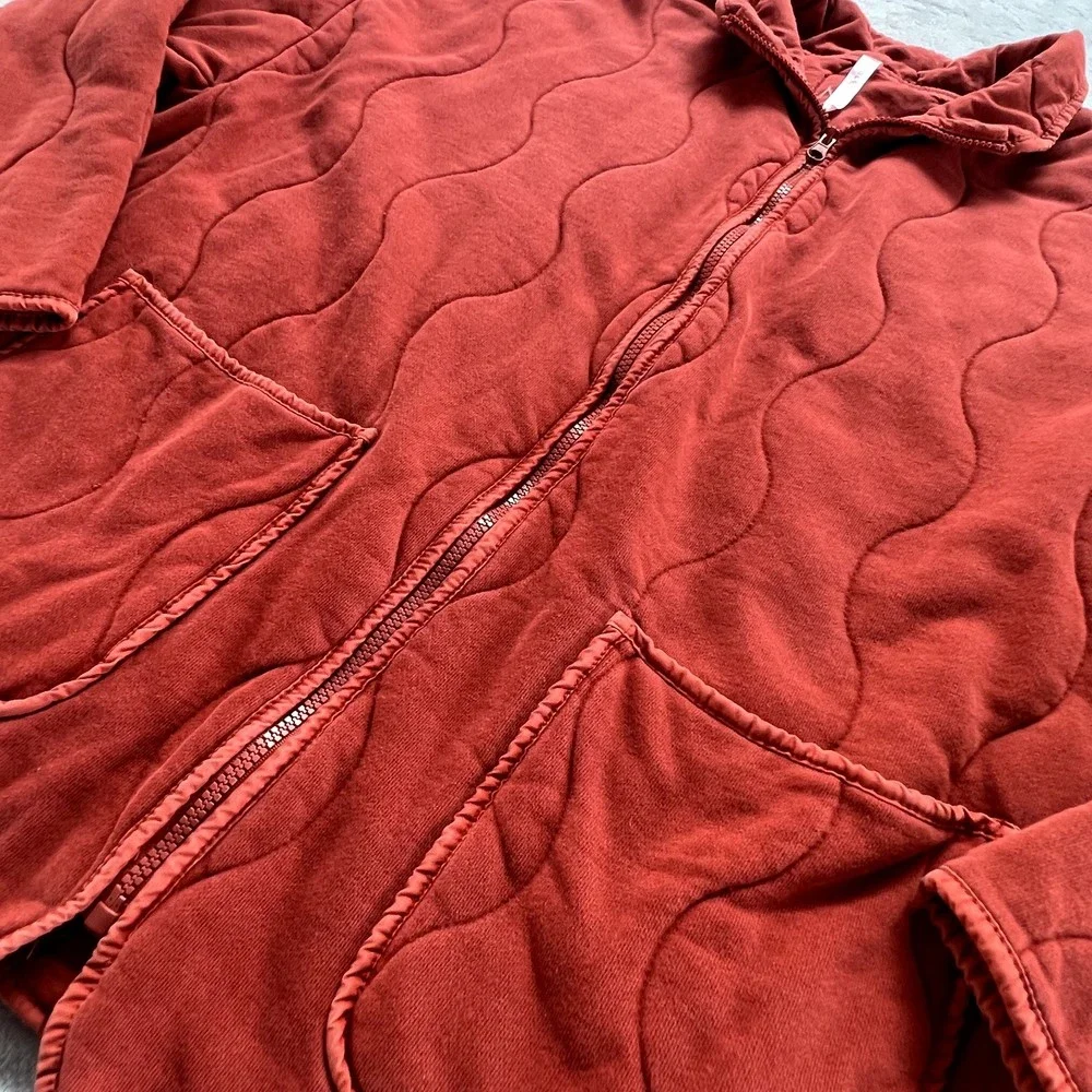 Fabletics Jacket‎ Womens 3X Orange Tedi Quilted Collar Full Zip Pockets Cotton - Picture 3 of 14